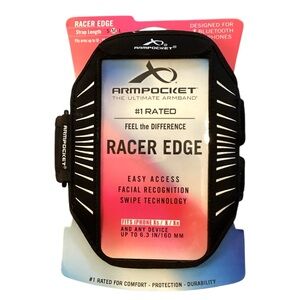 NEW Armpocket Racer Edge Armband Black Fits iPhone XS/X/XR Medium‎ Strap Length